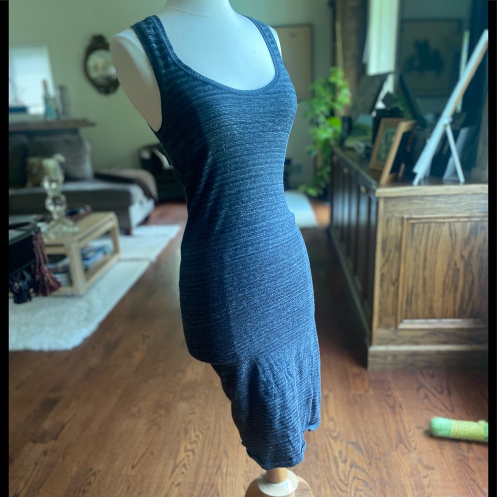 EXPRESS DRESS COTTON & nylon gray with back opening